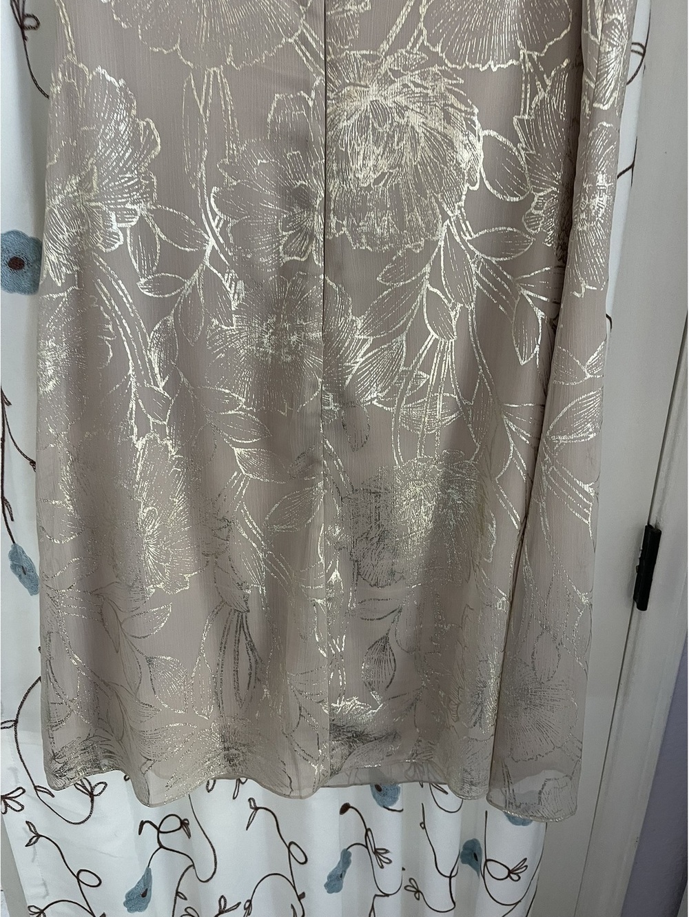 Ignite Evenings | 10 | Champagne Metallic Floral Dress - Picture 10 of 11